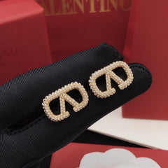 Mini Letter Earrings with Diamonds