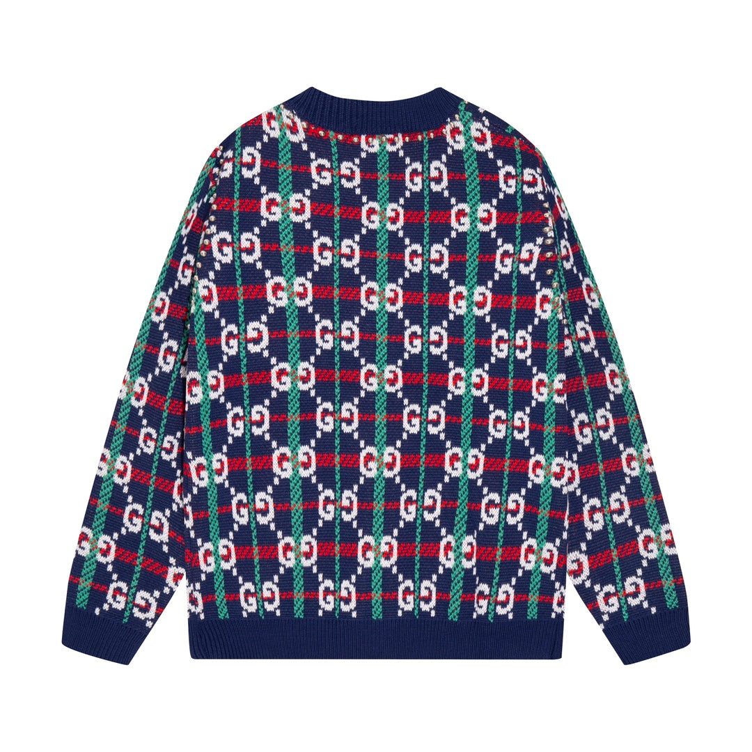 Knitted embroidered cashmere cardigan