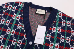 Knitted embroidered cashmere cardigan