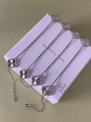 Eight Four-Leaf Clover Long Necklace