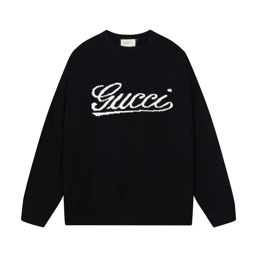 Knitted jacquard cashmere sweatshirt