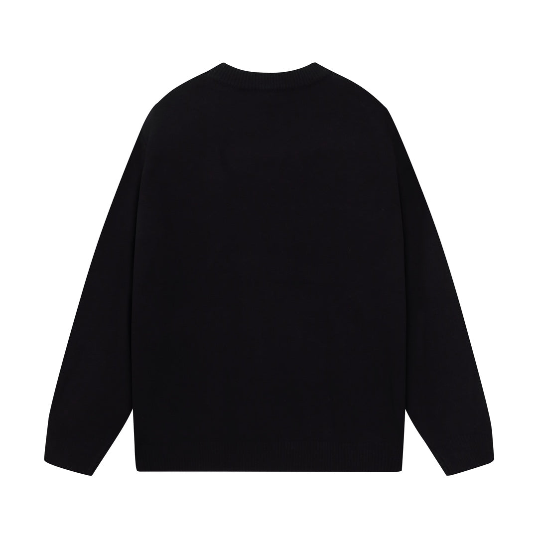 Knitted jacquard cashmere sweatshirt
