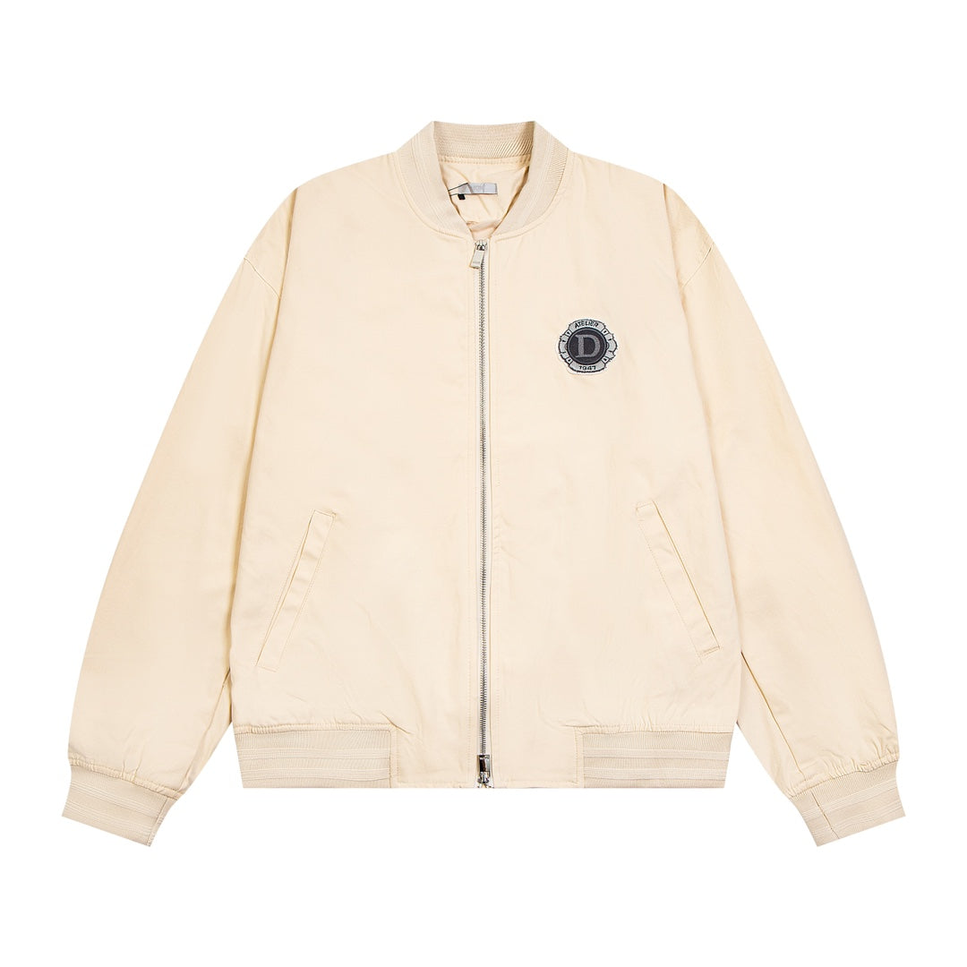 Double-sided embroidered bomber jacket