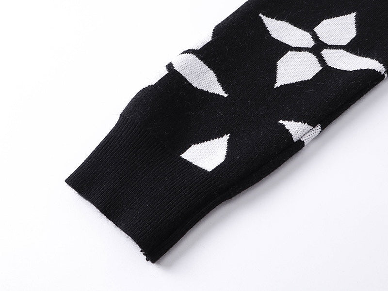 Knitted embroidered cashmere sweatshirt