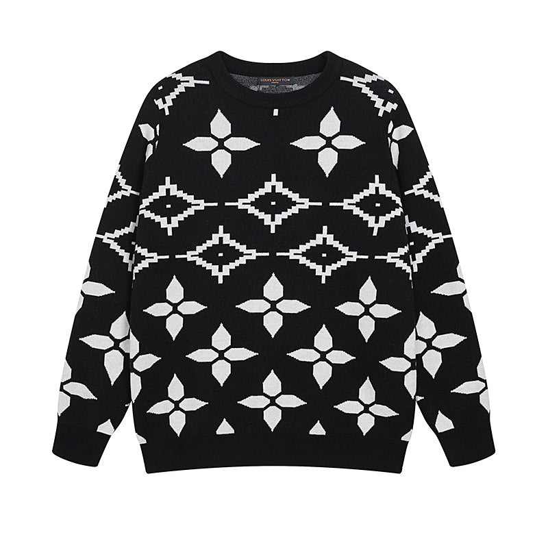 Knitted embroidered cashmere sweatshirt