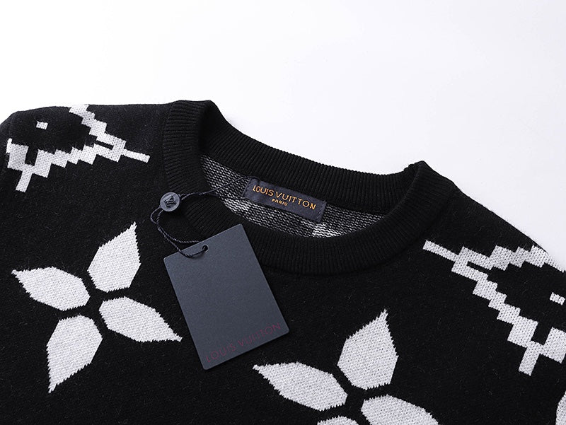 Knitted embroidered cashmere sweatshirt