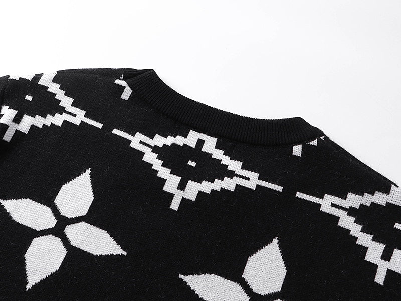 Knitted embroidered cashmere sweatshirt