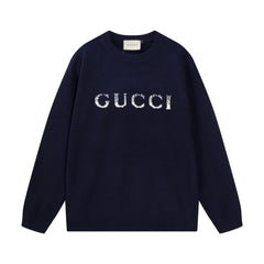 Knitted jacquard cashmere sweatshirt