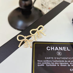 Diamond Bow Earrings