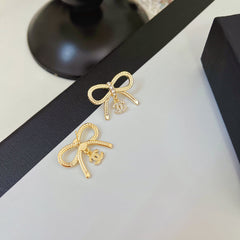 Diamond Bow Earrings