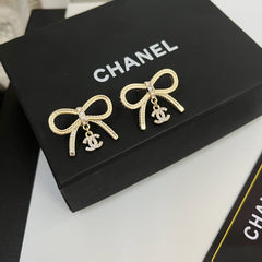 Diamond Bow Earrings