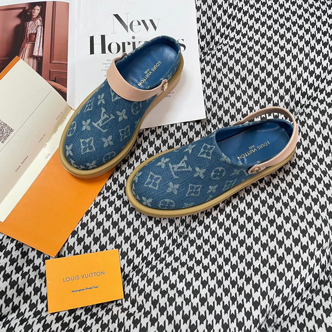 Fashionable printed thick-soled slippers