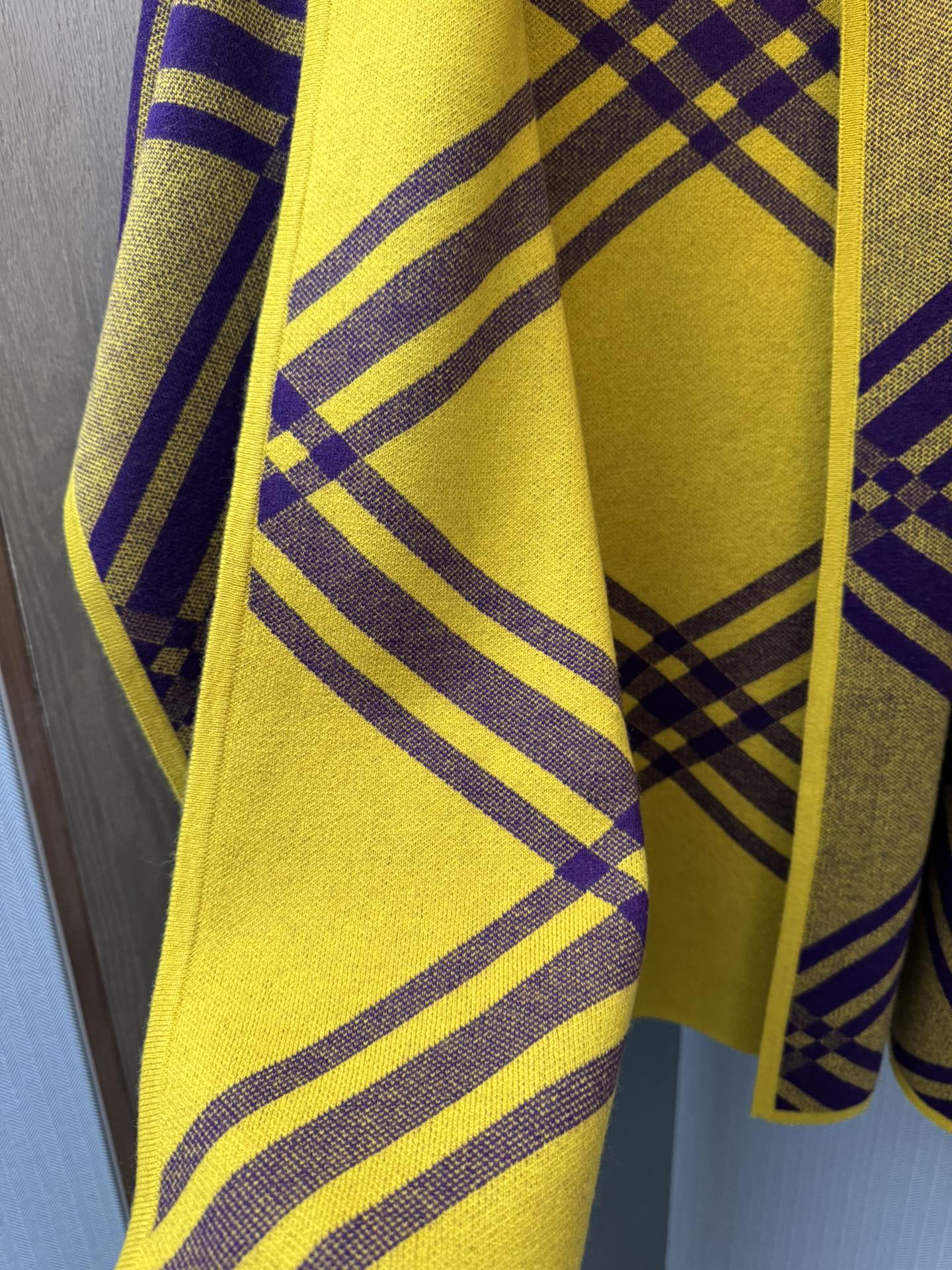 Large Check Wool Cape