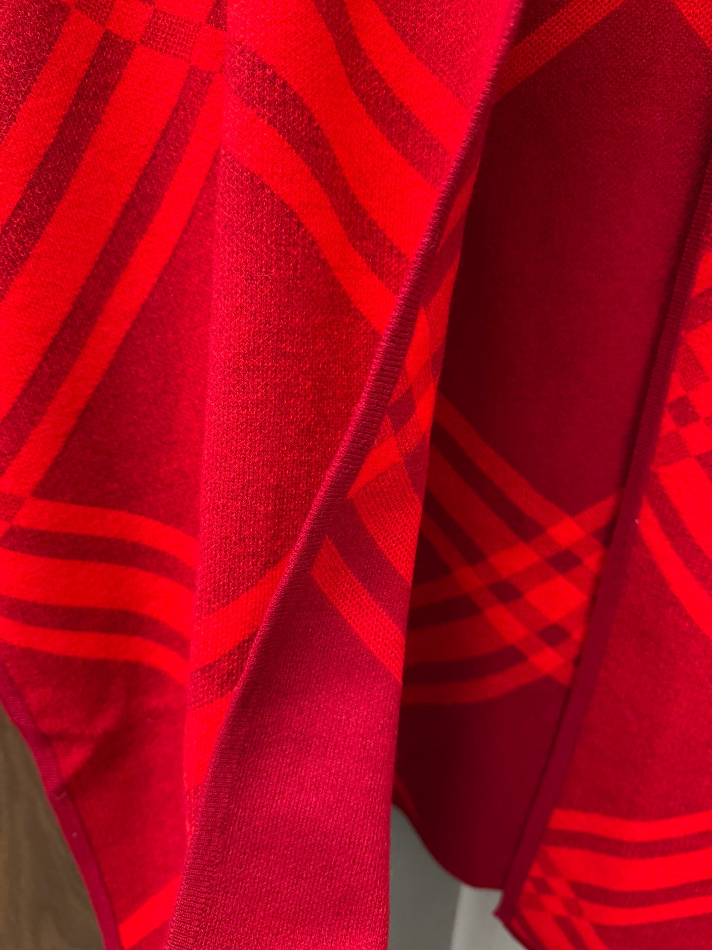 Large Check Wool Cape