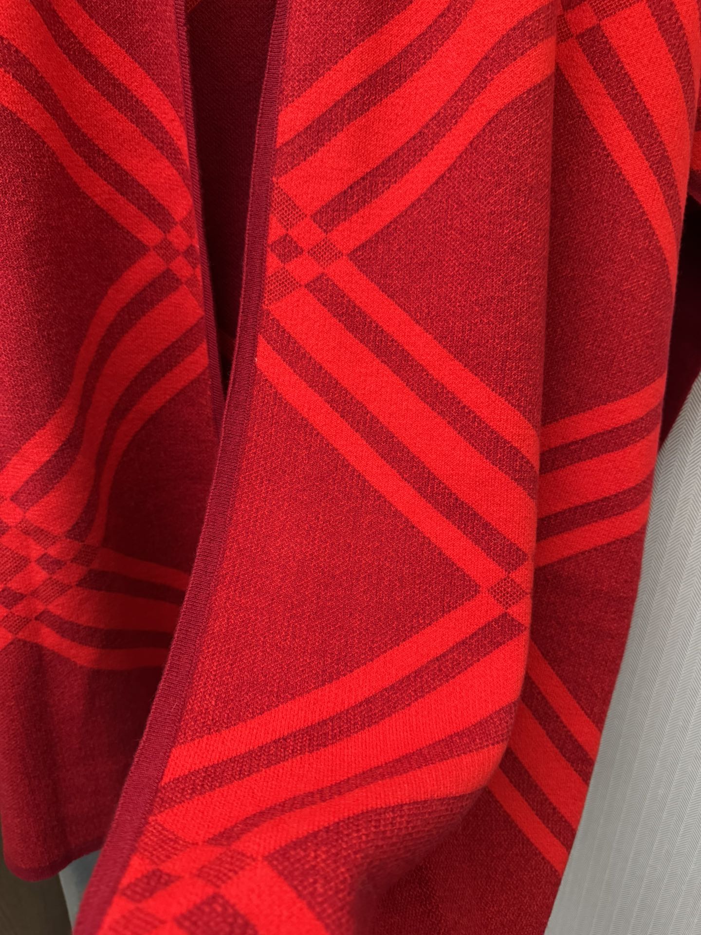 Large Check Wool Cape