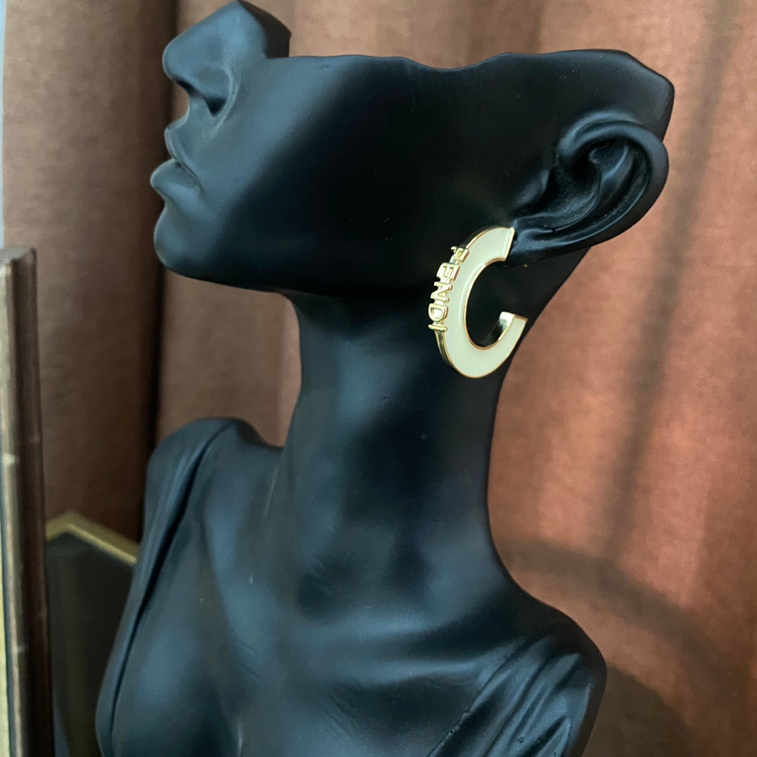Vintage Half-Hoop Enamel Earrings