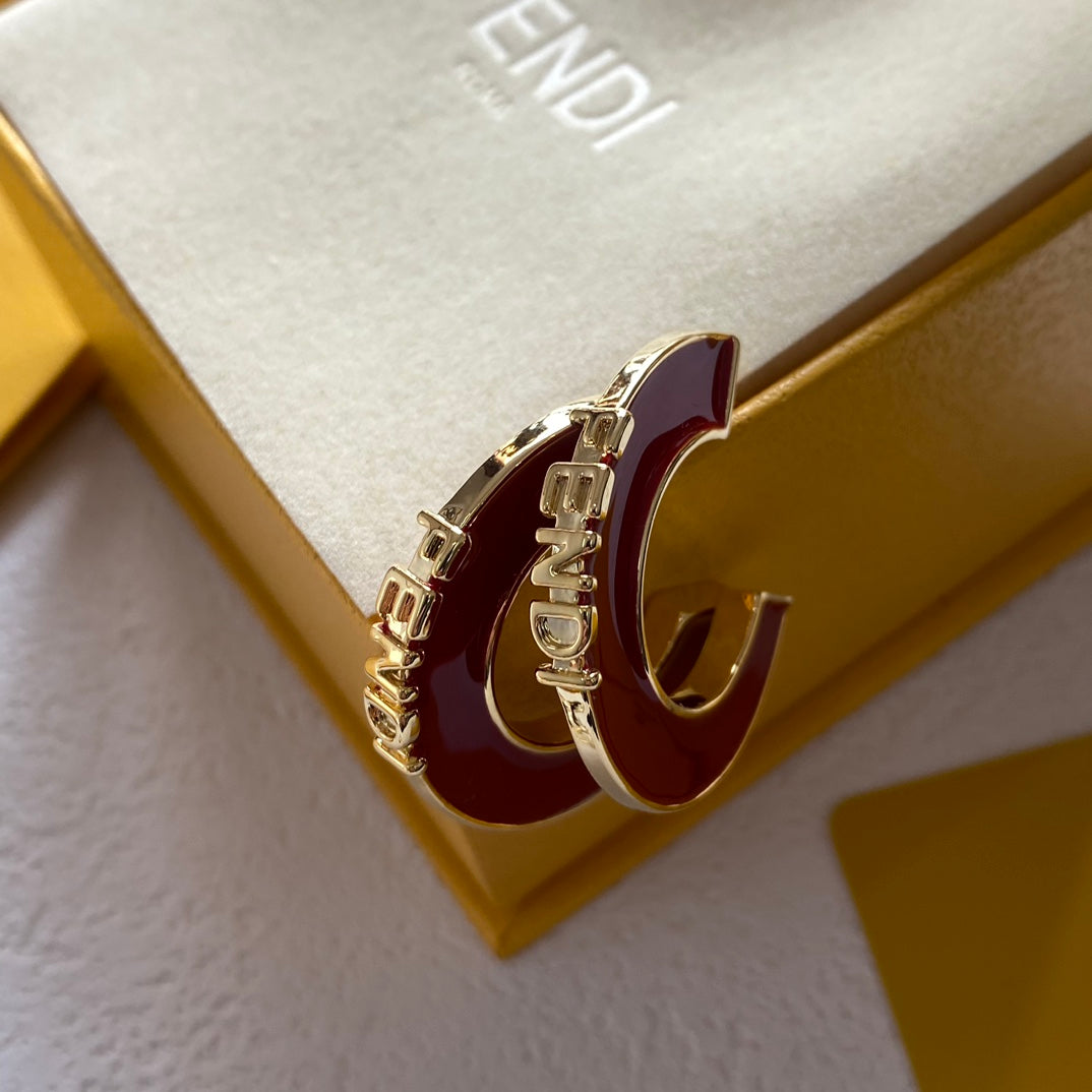 Vintage Half-Hoop Enamel Earrings