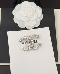 Platinum Pearl Diamond Brooch