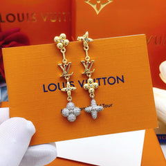 Diamond Floral Chain Earrings