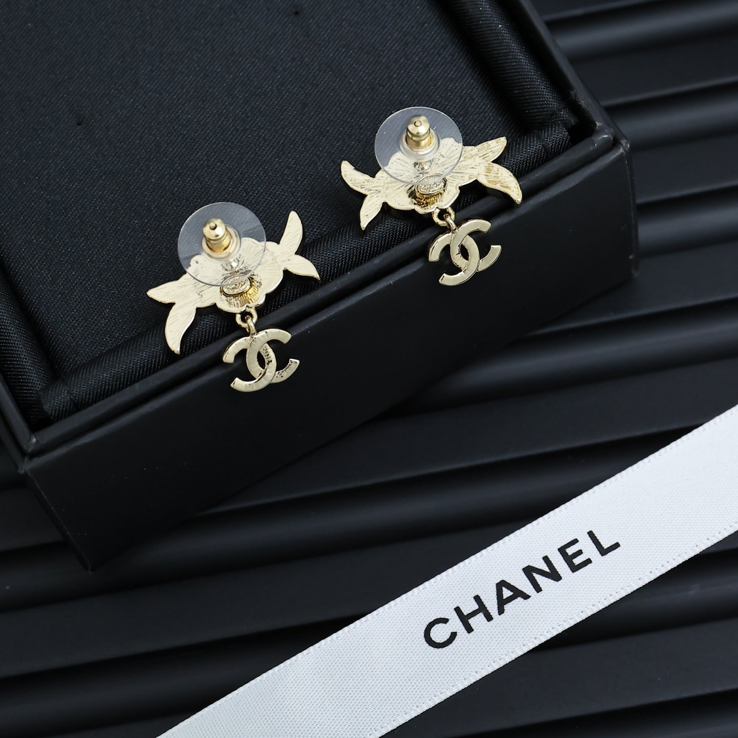 Hand-painted Enamel Flower Earrings