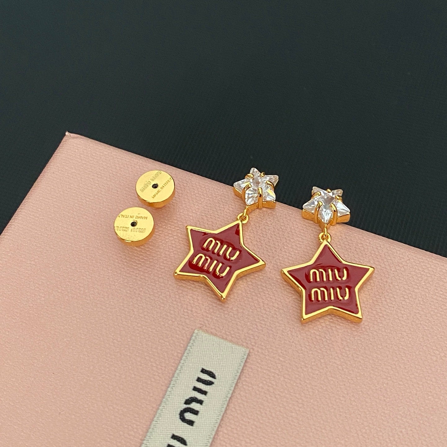 Pentagram Diamond Pendant Earrings