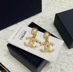 Elegant Pearl Letter Earrings
