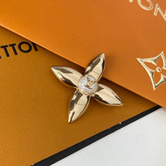 Monogram Flower Pearl Brooch