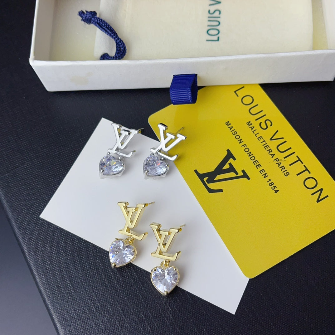 Diamond Heart Earrings