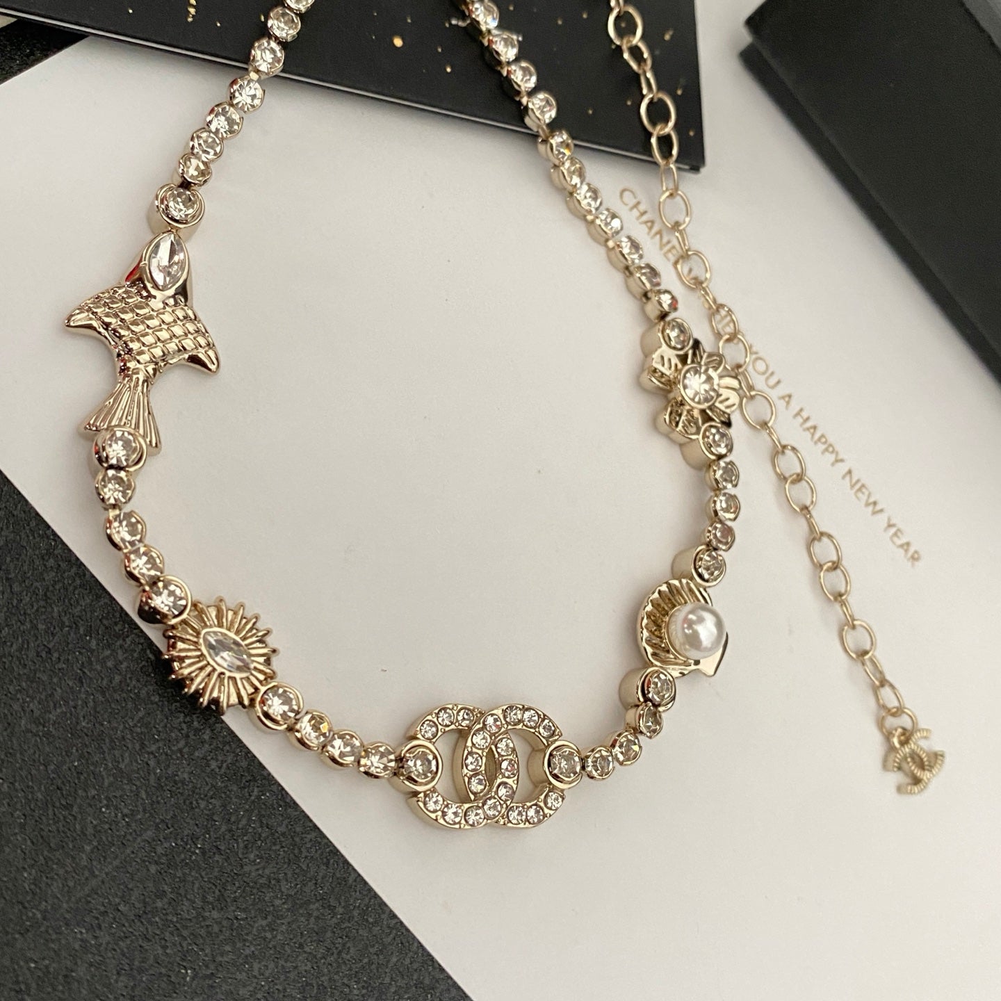 Diamond charm necklace