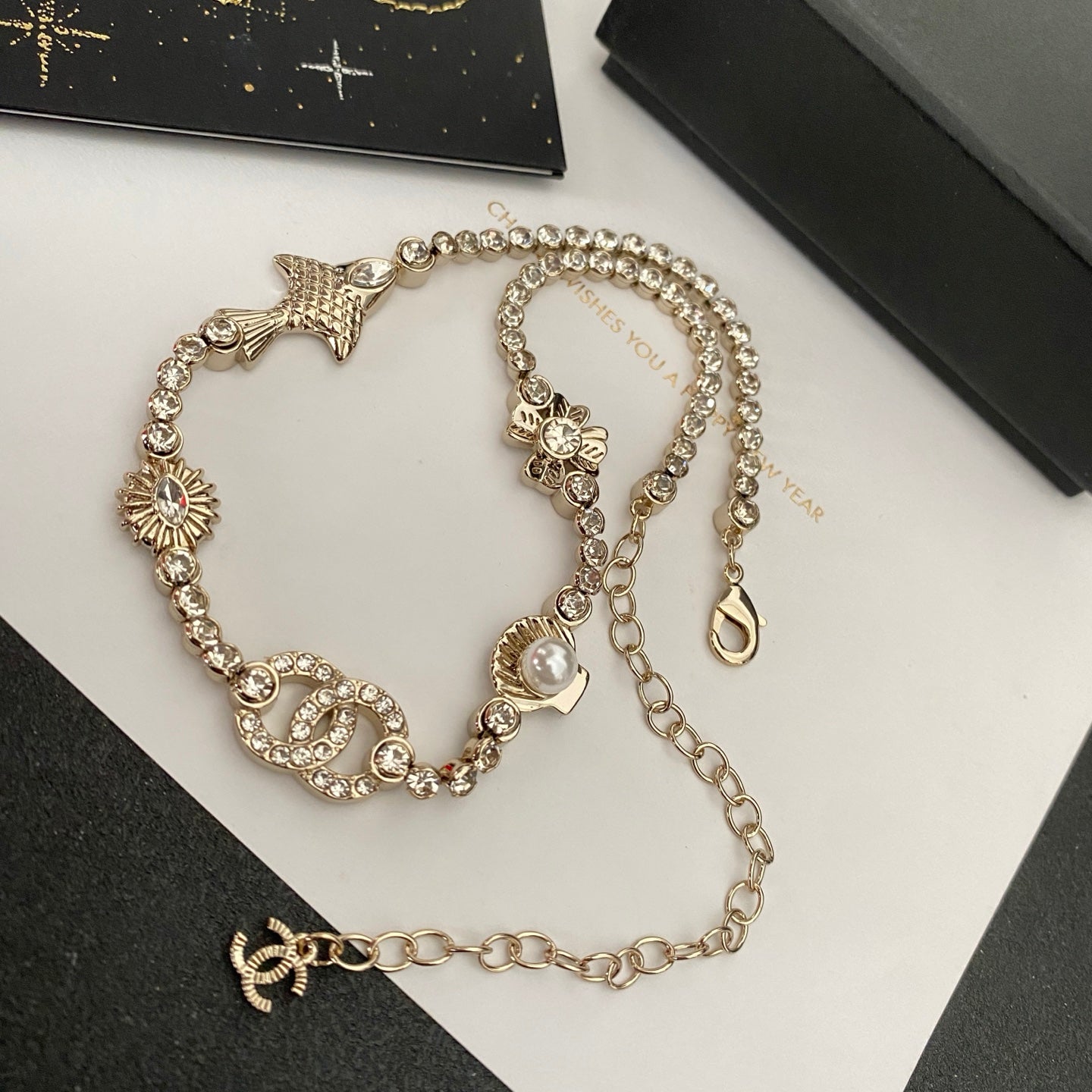 Diamond charm necklace