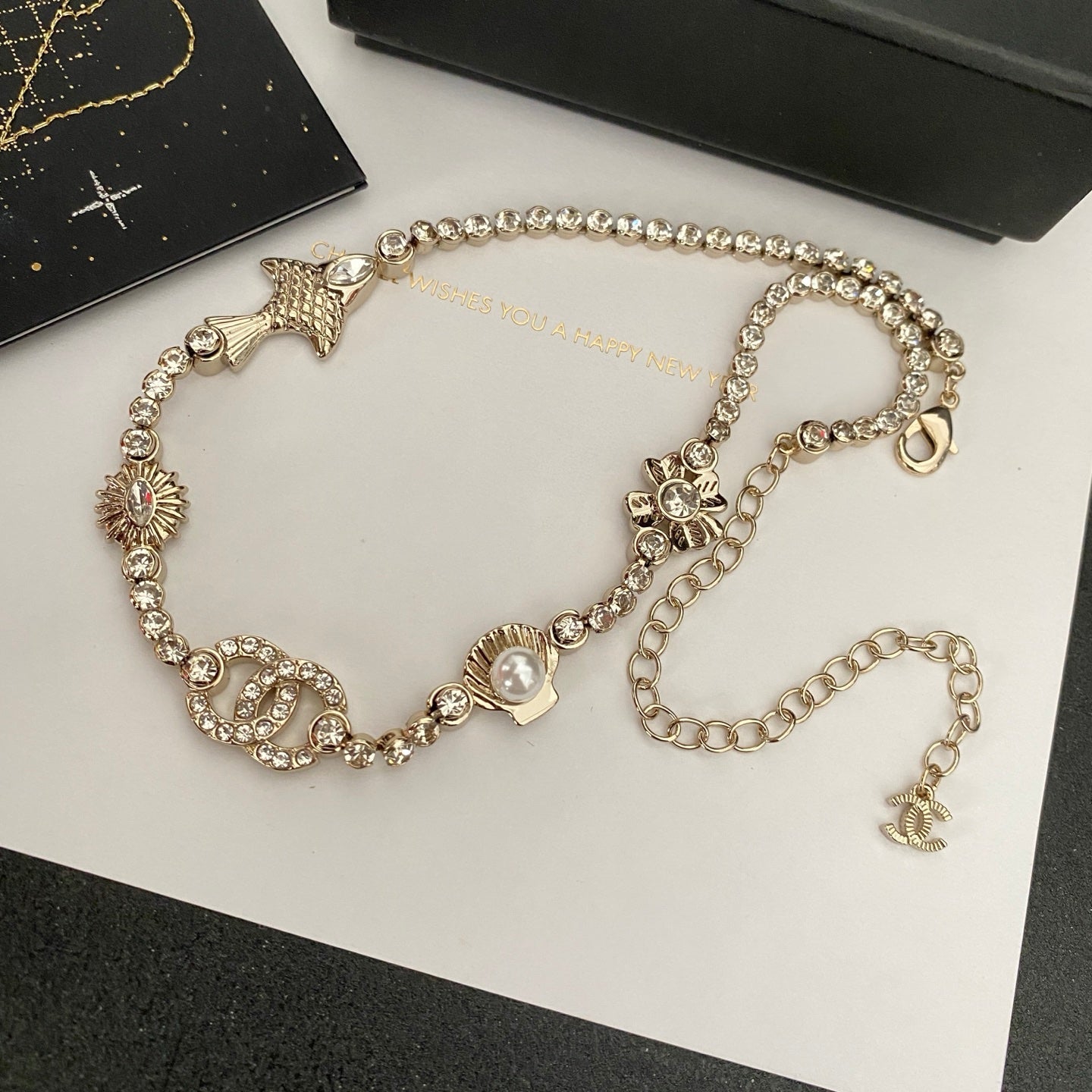 Diamond charm necklace