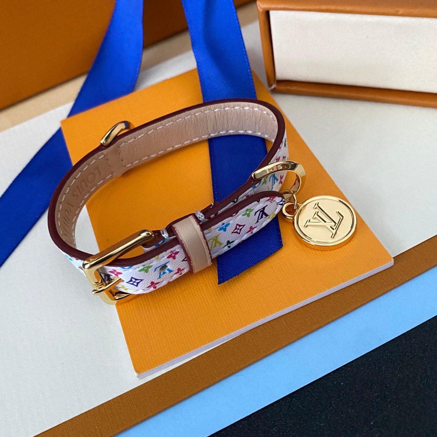 Colorful floral leather bracelet