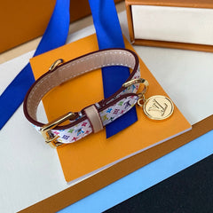Colorful floral leather bracelet
