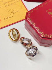 Paved diamond double ring