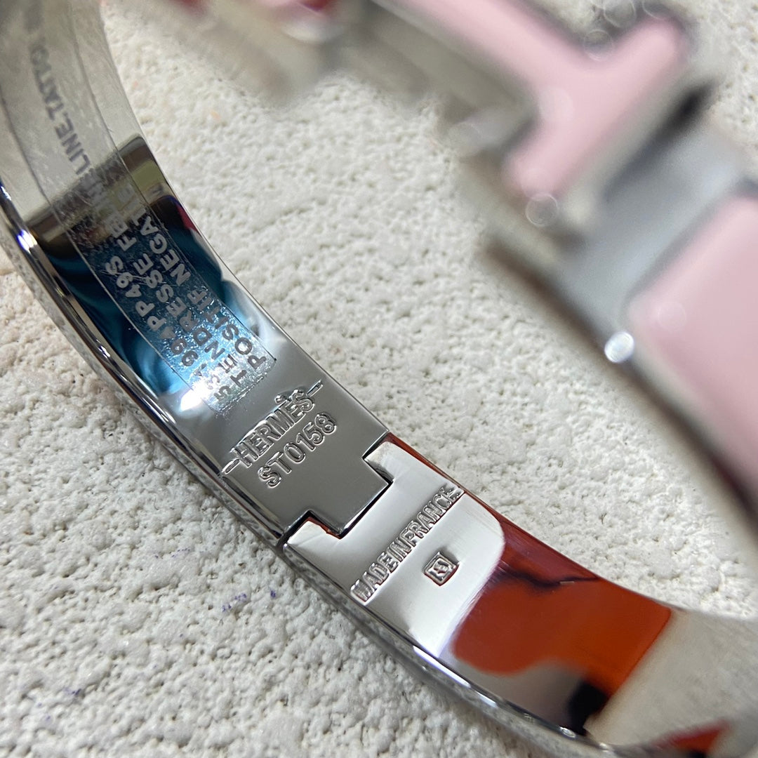 Candy pink enamel bracelet