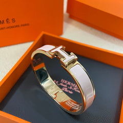 Candy pink enamel bracelet
