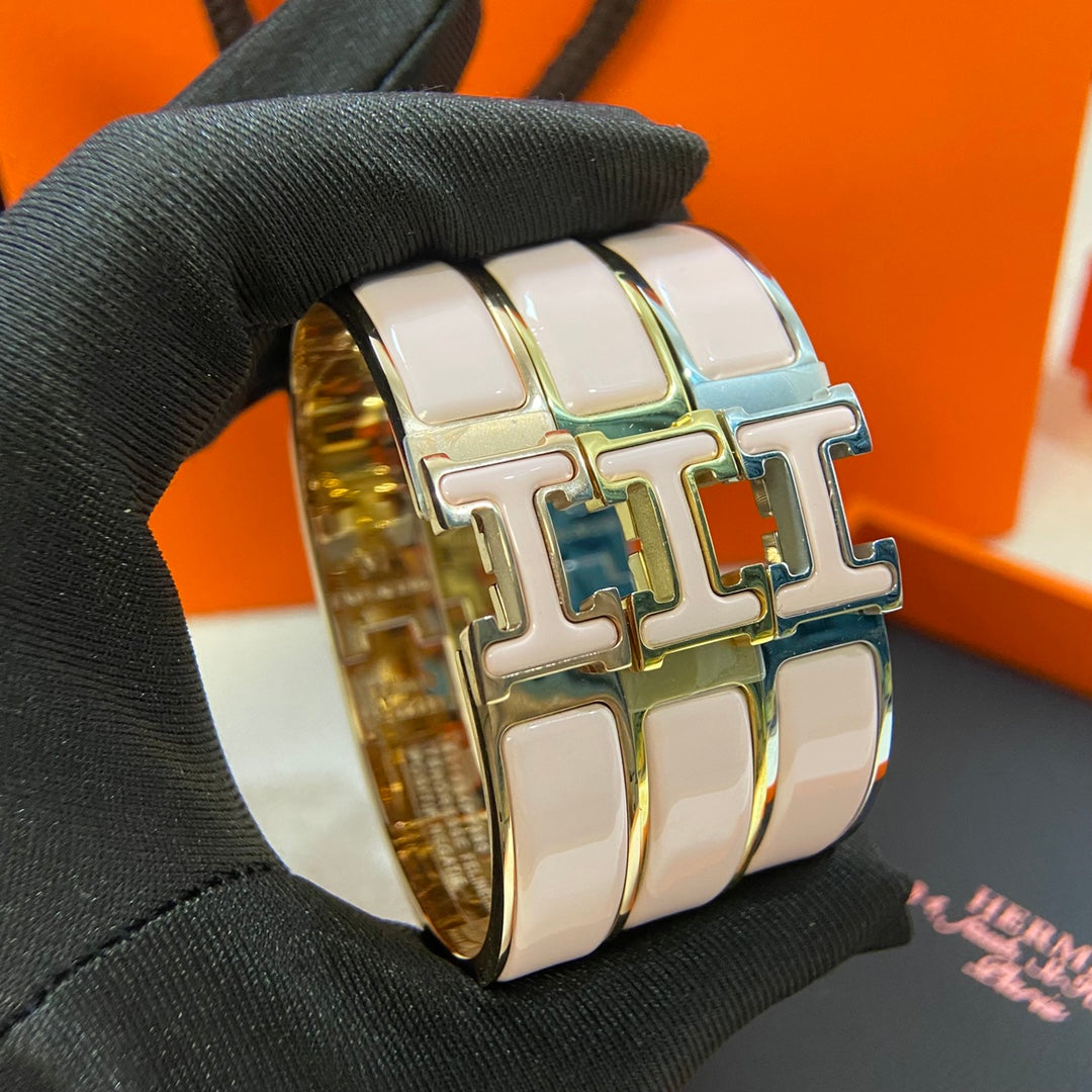 Candy pink enamel bracelet