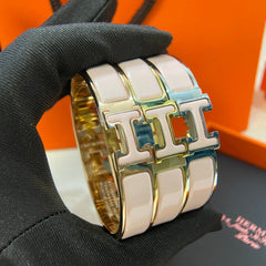 Candy pink enamel bracelet