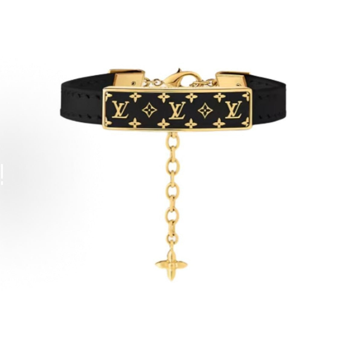 Embossed metal leather bracelet
