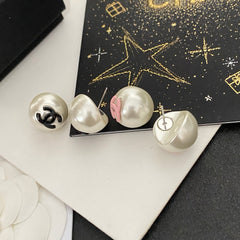 Stylish Enamel Pearl Earrings