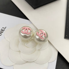 Stylish Enamel Pearl Earrings