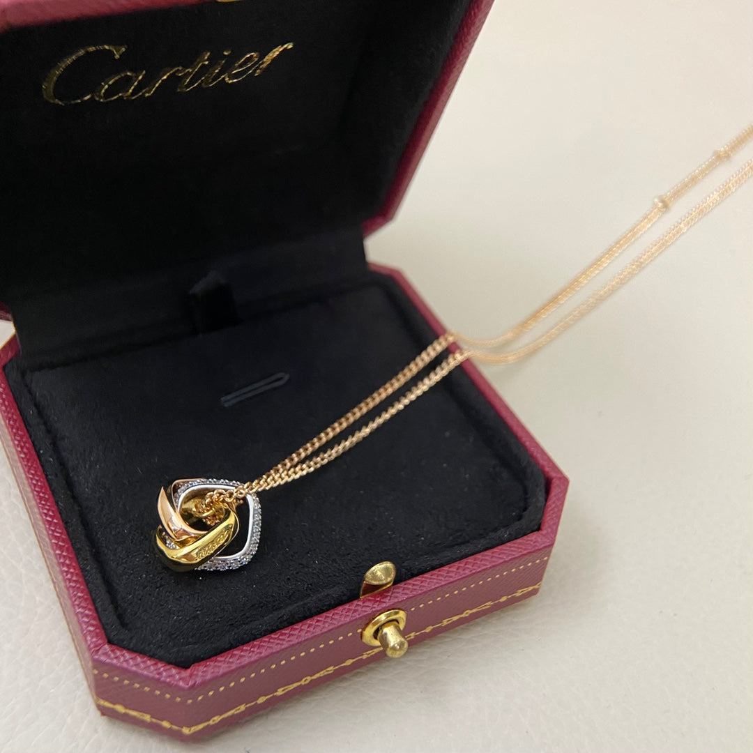 3 color diamond necklace
