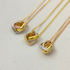 3 color diamond necklace