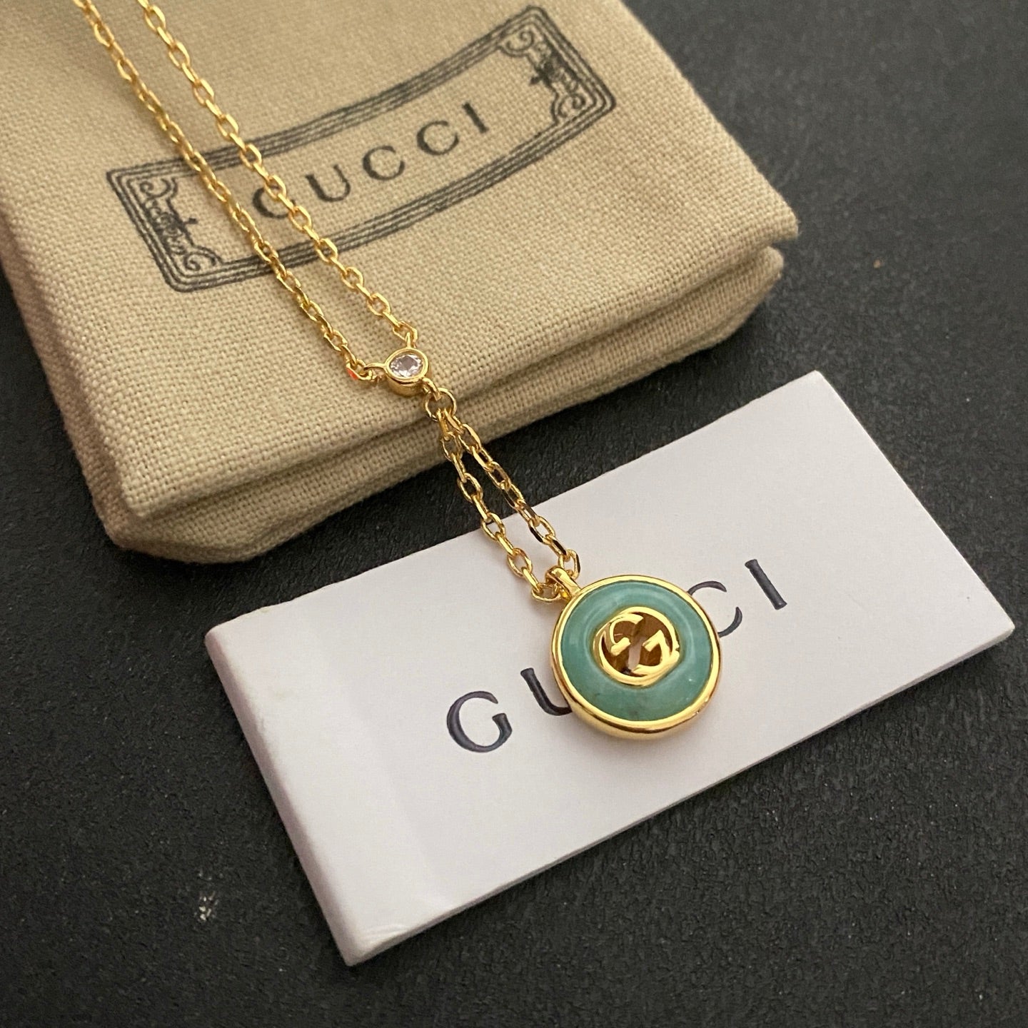 Mother-of-Pearl Hollow Diamond Necklace