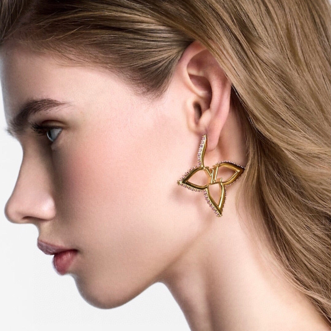 Diamond Flower Earrings