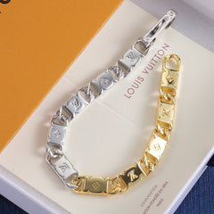 Gold and silver color-block metal bracelet