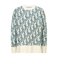 Knitted jacquard cashmere sweatshirt