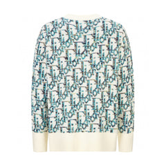 Knitted jacquard cashmere sweatshirt