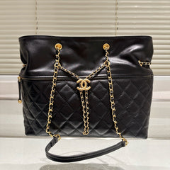 Diamond Pattern Drawstring Tote Shoulder Bag