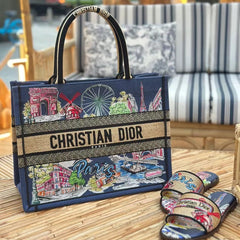 New Holiday Embroidered Book Tote
